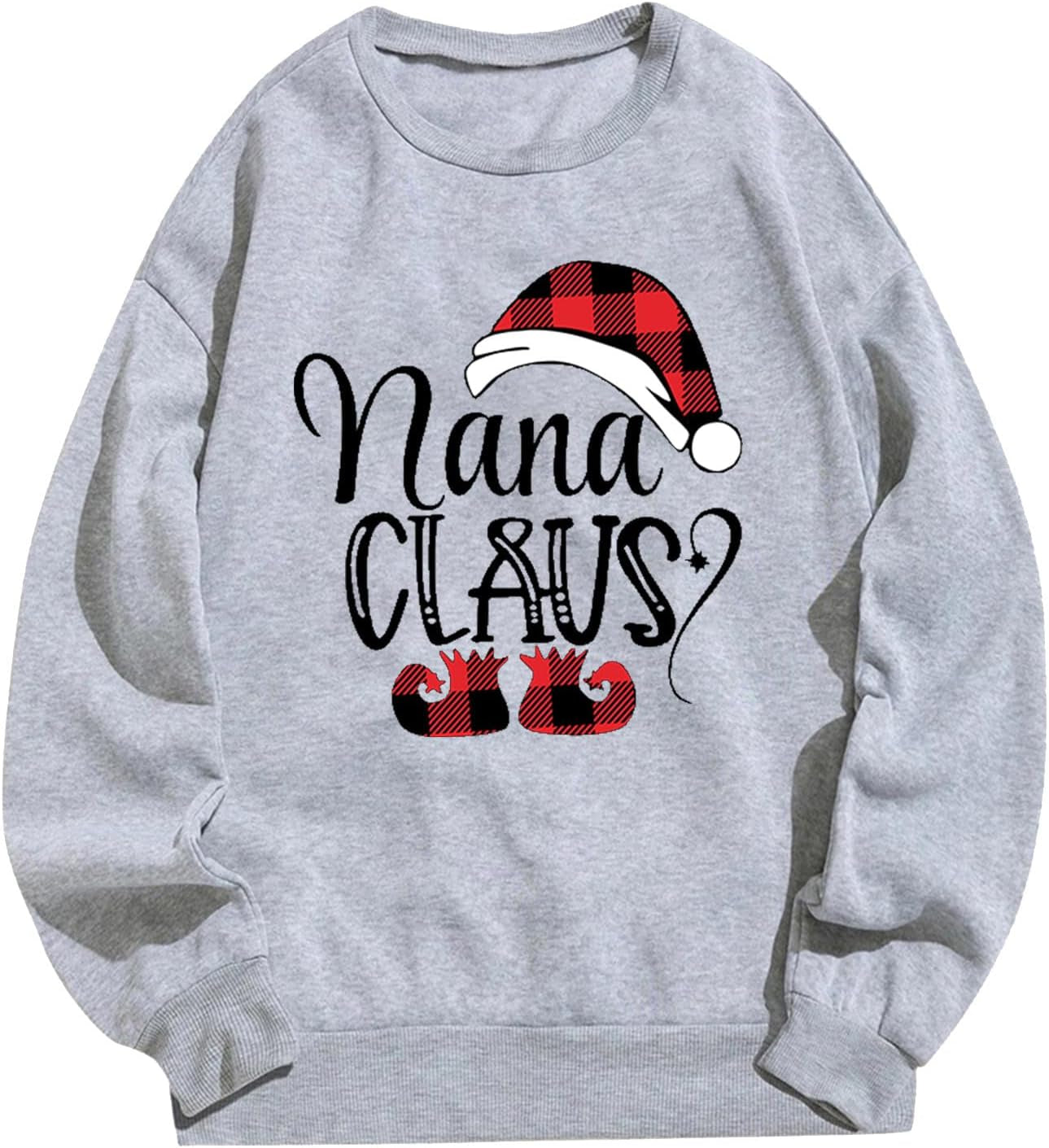 Christmas Sweatshirt for Women Cute Graphic Letter Print Long Sleeve Shirts Cute Tops Crewneck Sweaters Xmas