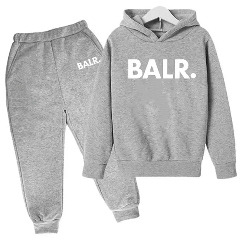 Brand Balr Kids Tracksuit Boys Girls Sweatshirt Sweatpants 2 Piece Suit Spring Autumn Children Hooded Sets Fashion Casual Hoodis