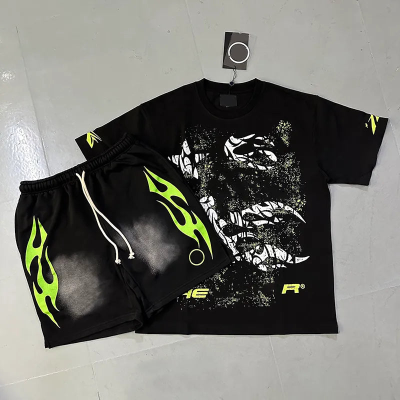 Mens Designer T Shirt NFC Graphic Tees Sport Shorts Hip Hop Short Sets Tracksuit Unisex Tops High Street Retro Women T-Shirts Eur Size S-Xl