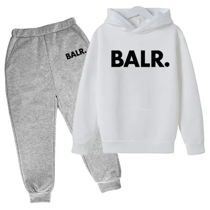 Brand Balr Kids Tracksuit Boys Girls Sweatshirt Sweatpants 2 Piece Suit Spring Autumn Children Hooded Sets Fashion Casual Hoodis