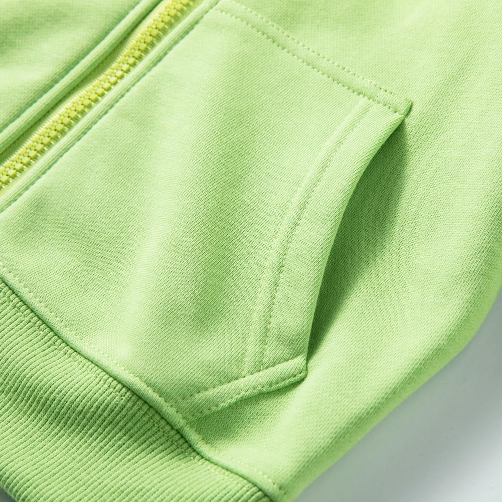 Toddler Kids Hooded Zipper Sweatshirt Long Sleeve Solid Color Zip up Hoodies for Boys and Girls Casual Outwear