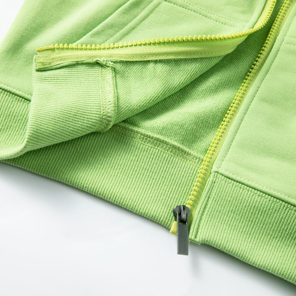 Toddler Kids Hooded Zipper Sweatshirt Long Sleeve Solid Color Zip up Hoodies for Boys and Girls Casual Outwear